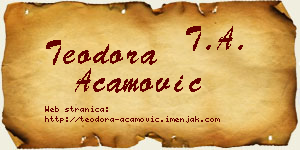 Teodora Acamović vizit kartica
